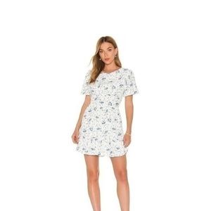 Faithful The Brand Desmond Mini Dress Astoria Floral Print Small Blue White NEW